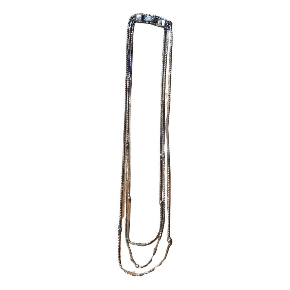 Vintage Monet Silver Station Necklace